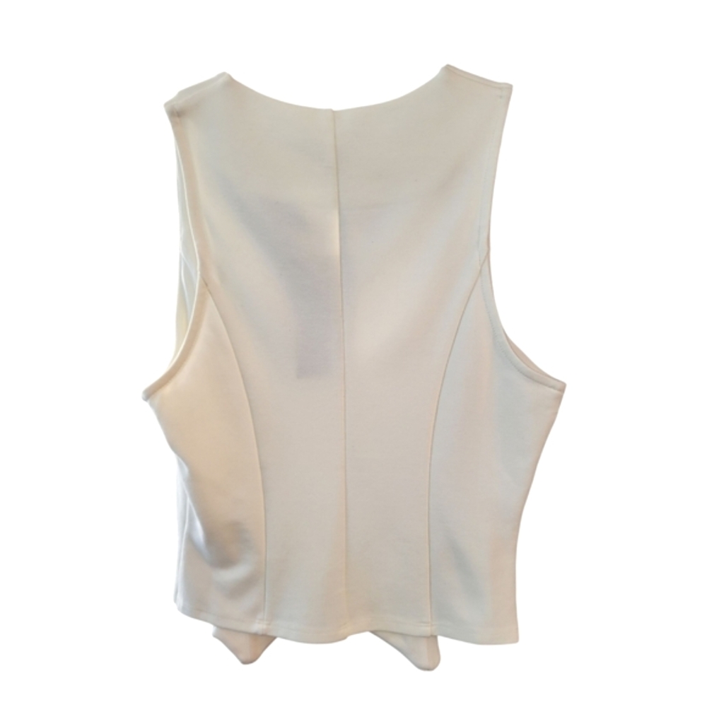 NWT Lulu's Ivory Elevated Impression Structured Button-Up Vest - Size S - Picture 5 of 8